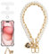 TiMOVO Beaded Pearls Phone Lanyard Wrist Strap for Phone Case, Detachable Phone Wristlet with Tether Tab, Hands-Free Phone Charm Bracelet Strap for Women, Gold & White