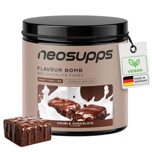 Neosupps Geschmackspulver Double Chocolate 250g, Kalorienarmes Flavour Pulver zum Süßen, einsetzbar für Lebensmittel & Getränke, ohne viel Zucker & Kalorien, geprüfte Qualität, Made in Germany