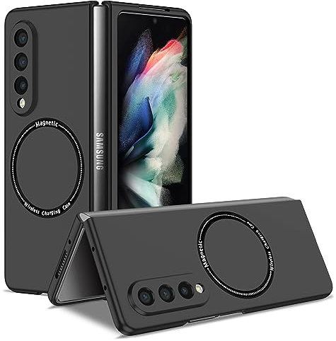 ZHOZEXIN Coque de téléphone magnétique pour Samsung Galaxy Z Fold 3 - Coque de téléphone fine et pliable - Protection antichoc pour Samsung Galaxy Z Fold 3 (noir)