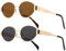 Musivon Ovale Sonnenbrille für Damen und Herren, Retro-Sonnenbrille, klassischer Metallrahmen, polarisiert, UV400-Schutz, Schwarz / Braun