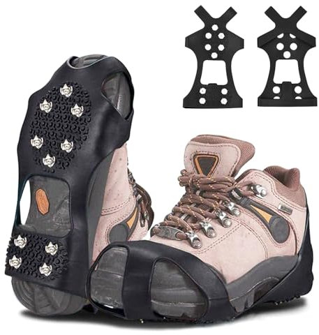 LURNODY Ramponi da Ghiaccio L 40-45 Ramponcini per Scarponi Ramponcini Camp Rampini, Adatto per Ghiaccio E Neve Arrampicata Speleologia Camminare Attività All'Aperto Scarpe Antiscivolo