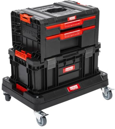 XL Werkzeugtrolley, Werkstattkoffer Set, Werkstattwagen Set ausQ-Brick Serie mit viel Zubehör! B x T x H in cm: 53 x 38 x 98 cm ! Der mobile Alleskönner - Privat & Gewerbe (SET 12)