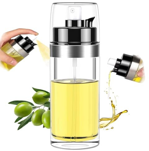 Pulverizador de aceite 2 en 1 para aceite comestible, botella pulverizadora de aceite de 150 ml para un uso versátil, elegante y práctica botella de aceite con boquilla en uno. Botella de aceite