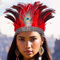 Zoestar Pfauenfeder-Krone, Stirnband, indische Feder, Kopfschmuck, Fascinator, dekorativer Kopfschmuck, Festival, Kostüm, Haarschmuck für Frauen (Rot, Einheitsgröße)