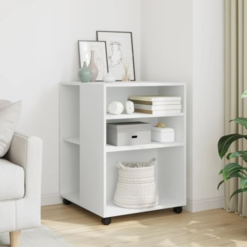 Aktenschrank mit Rollen und Ablagen, Rollcontainer, Mobiler Büroschrank, Büromöbel, Beistelltisch, Aufbewahrungsschrank für Home Office, 55 x 60 x 78 cm, Holzwerkstoff