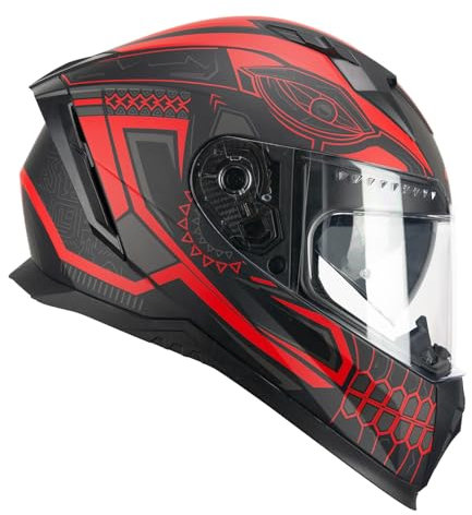 CGM Casco integrale, 311M BLAST MAYA Nero Rosso opaco, XL (60cm)