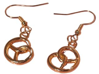 perela Damen Brezel Ohrringe Gold - Handgemachter Oktoberfest-Schmuck aus Edelstahl - Wiesn Bayern Geschenk
