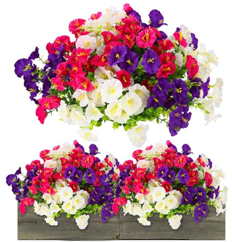 Künstliche Blumen 9 Bündel, Kunstblumen wie echt, kunstblumen für draußen, künstliche balkonpflanzen, Artificial flowers, kunstpflanze outdoor wetterfest für Balkonkasten Pflanzgefäß Innen Outdoor