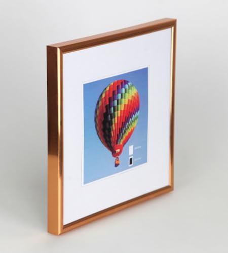 IDEAL TREND Bilderrahmen mit Klarglas quadratisch fotorahmen Kunststoff Posterrahmen Vintage Collage Picture Frame New Lifestyle: Farbe: Bronze | Format: 40x40