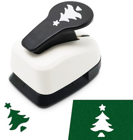 Weihnachtsstanzer, 2,5 cm Papierstanzer für Weihnachten, Formlocher, Weihnachtsbaumstanzer für Papierbasteln, Kiefernbaumstanzer, Hebelwirkung, Basteln, Weihnachtslocher für Scrapbooking, DIY Kunst