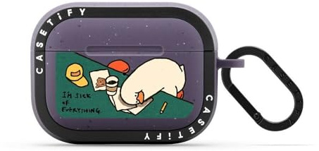 CASETiFY Bounce Airpods Pro (1. / 2. Generation) Hülle mit Ring - I'm sick of everything - Matte Deep Purple