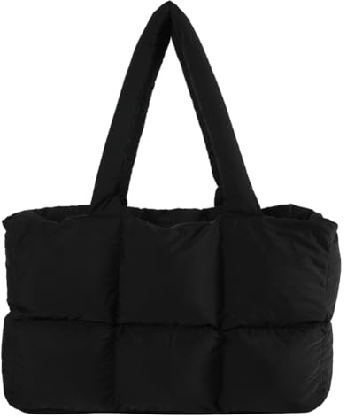 CHANGYUE Ästhetische Puffy-Taschen Damen, einfarbig, gesteppt, einzelne Umhängetasche, große Kapazität, weiche Cloud-Einkaufstasche, trendige Pendeltaschen