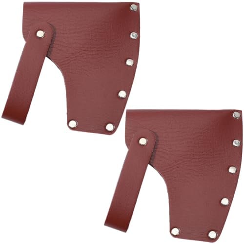 GORGECRAFT 2 x Axtkopf Scheide Aus PU Leder Braun Tragbar Handgefertigt Für Beile Äxte Klingenschutzhülle Mit Gürtelschlaufe Für Camping Outdoor Arbeit Wichtiges Zubehör
