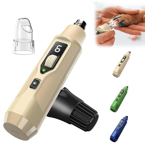 YipuVR Silent Groom Pro Nail Grinder, 7 Adjustable Speeds | Dog Nails Grinder with LED Light & Dust Collector, USB Charging, for Dogs, Cats, Small Animals, Birds