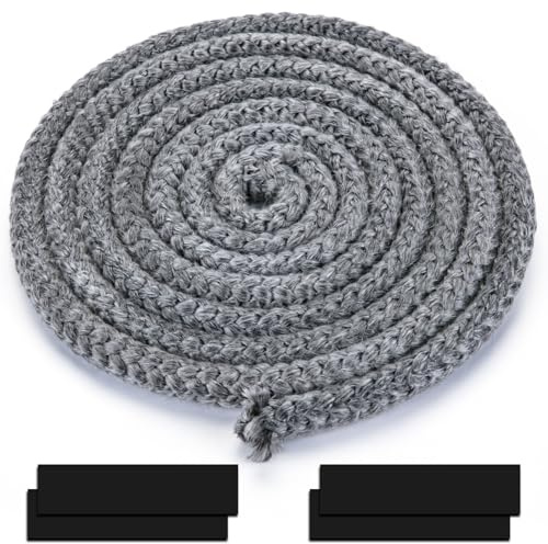 Ofendichtschnur ø 10mm,Dichtschnur für Kaminofen 2,5m- Feuerfestes Kamin Dichtband & Ofenrohr Dichtung-Hitzebeständige Glasfaser-Dichtung für Kaminöfen und Ofentüren,Feuerfest und langlebig