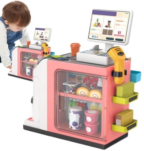 Générique Lebensmittelgeschäft für – Supermarkt-Set mit Kaffeemaschine | Spielshop mit Kiste, Nachahmungsspiel für Kleinkinder, Mädchen und