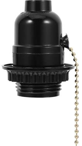 Douille de Lampe E27 Noire à Vis, Pied de Lampe avec Zipper | Adaptateur pour Socles de Lampe, Culot E27 en Plastique et Métal, Douille Étanche