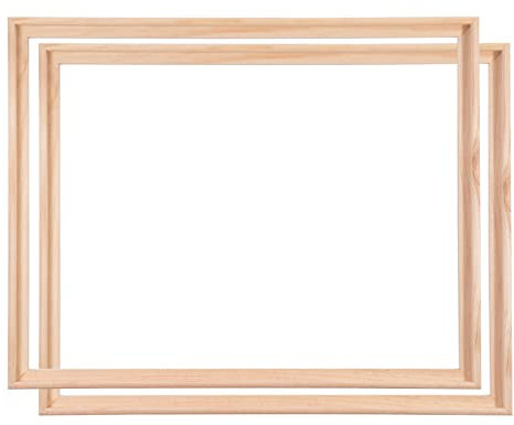 2 SCHATTENFUGENRAHMEN für KEILRAHMEN 40x50 cm | Schattenfugen Bilderrahmen für Leinwände auf Keilrahmen mit Tiefeneffekt aus unbehandeltem Pinienholz