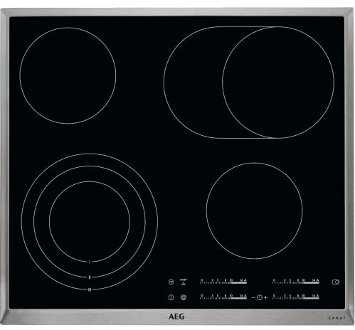 AEG HK654078XB Einbaukochfeld, Keramik, Keramik, Schwarz, 1.200 W, 2.400 W