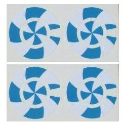 Lawn Crown Green Indoor Bowls Spiral ID Identification Markers Set Of 4 (Light Blue - White)