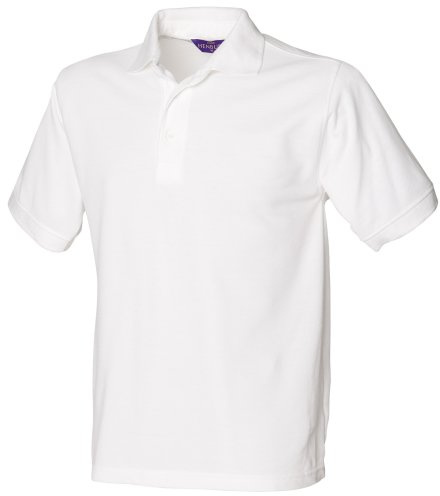 Henbury Mens Short Sleeved 65/35 Pique Polo Shirt (XL) (White)