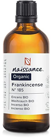 Naissance Weihrauchöl BIO (Nr. 185) - 100ml - Boswellia Neglecta - 100% Naturreines Weihrauch Ätherisches Öl für Naturkosmetik, Aromatherapie, Duftlampe - Duftöl für Aroma Diffuser