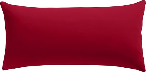 REDBEST Kissenbezug Single- Jersey San Francisco, Bordeaux Größe 40x80 cm - weiche Qualität, bügelfrei, praktischer Reißverschluss, 100% Baumwolle