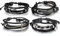 Aroncent Infinity Bracelet Leather Wristband Cross Wing Fish Hook Black 4 PCS 8.5-10.5 Inches