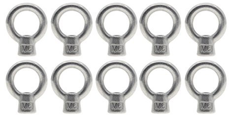 Saim M6 Stainless Steel Ring Shape Lifting Eye Nut Screw Bolt 10Pcs
