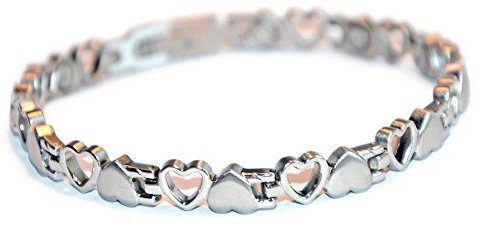 Elegantes Herz Design Tennis Magnetarmband silber poliert Energetix-4you 8232 Coracao Heart Coeur S/M