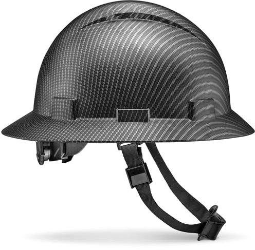Tuff America Schutzhelm mit voller Krempe, verstellbare Ratsche, 6 Pt Federung, langlebiger Schutz, Schutzhelm, Graphit-Muster, Design von Tuff America, schwarz