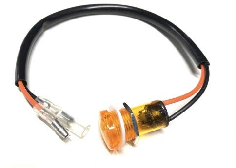 Streetparts24 12V Kontrollleuchte Orange mit Kabel und 15mm Gewinde – Schraubbefestigung passend für Zündapp, Hercules, Kreidler, Motorrad, Roller, Scooter, Mofa, Moped – Hochwertige Kontrollleuchte