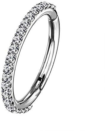 OUFER 16G Rostfreier Stahl Knorpel Ohrringe Fünf Petal Clear CZ Blume Tragus Helix Earrings Knorpel Ohrstecker steel 8mm