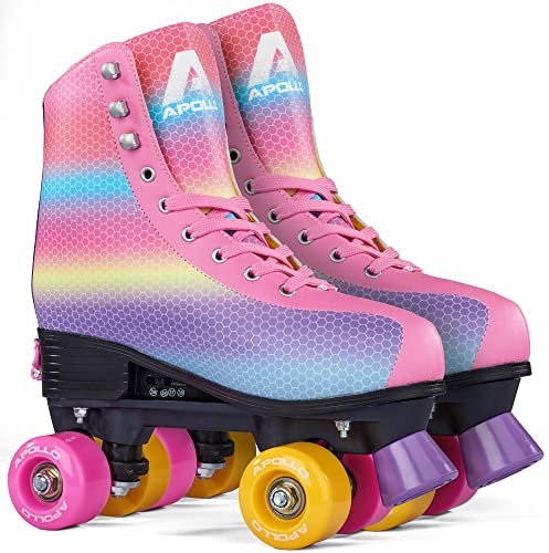 Apollo Disco Roller, Classic Roller | Rollschuhe für Kinder und Erwachsene | größenverstellbare Quad-Skates, 3 Größen, verstellbar von 31 bis 42 | Rollschuhe Damen in schicken Designs