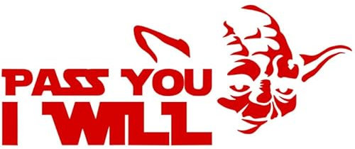 Decus Shop Pass You i Will Yoda Star Wars XL 0227 (rot) // Sticker OEM JDM Style Aufkleber