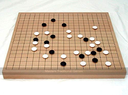 Go Masters Intermediate Go Set - Wooden Board, Glass Stones and Bowls