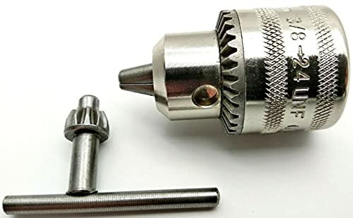 Profi Zahnkranz Metall Bohrfutter 1,5-10mm, 3/8 x 24 UNF Gewinde, Schlüssel