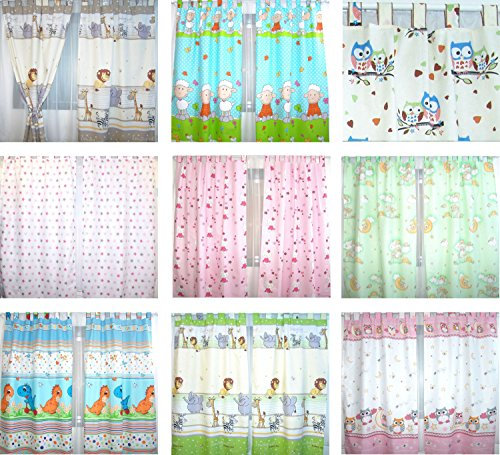 Baby Kinder Vorhänge mit Schlaufen für Kinderzimmer D25
