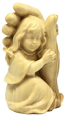 Dolfi Schützende Hand mit Mädchen H 13 cm Olive Schutzengel Engel Holzfigur Deko Statue aus Olivenholz