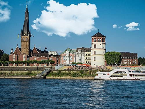 Düsseldorf Schlossturm Rhein Vollbohrer Diy 5D Diamant Malerei Nach Zahlen Einzigartige Kits Home Wall Decor Kristall