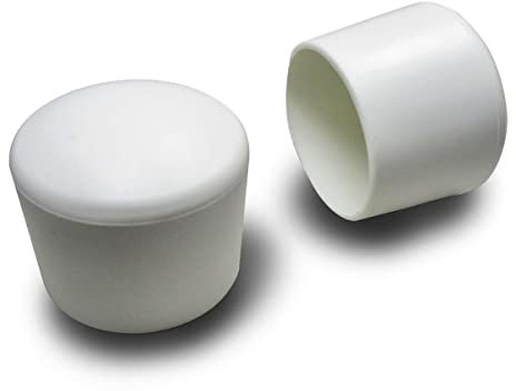 ajile Runde Fusskappen aus Gummi WEISS für Schutz und eine gute Endbearbeitung des Rohres mit 35 mm AUSSENDRUCHMESSER - 4 Stck. - EVX235x4