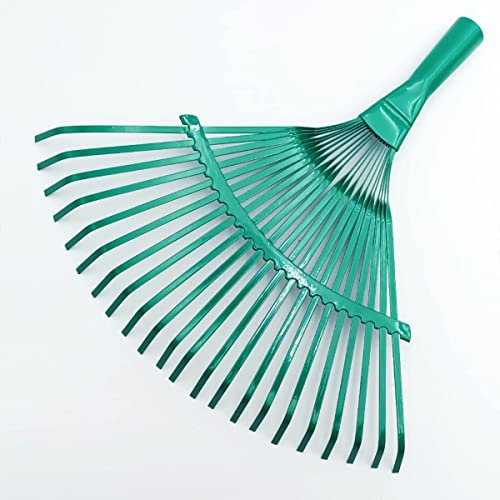 TEKLiNe Rastrello Giardino Scopa Acciaio Fisso Foglie Terra Sassi Utensile Manuale Accessorio Giardinaggio, Scopa Giardino Foglie Sassi Terra Pulizia Attrezzo in Acciaio Fisso