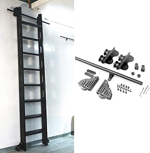 Retractable Rolling Library Ladder Hardware Sliding Ladder Track Kit (No Ladder)，3.3ft-20ft Round Tube Mobile Ladder Track For Home/Indoor/Loft (Size : 20ft/600cm Track kit)