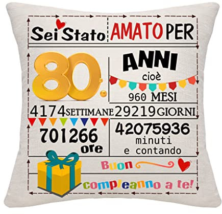 Bommex Regalo di compleanno Decorazioni Regalo di compleanno Copertura del cuscino di compleanno per gli amici di famiglia Regalo di buon compleanno (80)