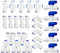 PAROAD 25 Stück Wasserfilter Fitting, Wasserzulaufleitung Universal Anschluss-Set 3/8 Zoll Schlauchverbinde und Inline Absperrventil, für Kühlschrankschlauch, Wasserschlauch (T + I + L+Y Typ Combo)