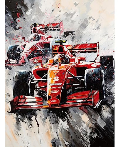 Artery8 Grand Prix Track Circuit Cars Racing Paint Splat Unframed Wall Art Print Poster Home Decor Premium