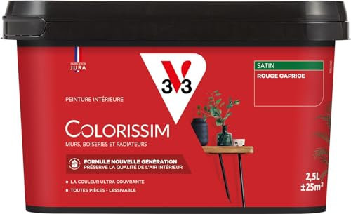 V33 Peinture multi-supports Colorissim® Rouge caprice satin 2,5L