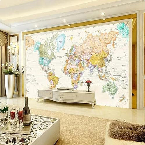 Mural Wallpaper 3D World Map Fresco Living Room Office Study Interior Decor Wallpaper*430cmx300cm(169.3x118.1inch)