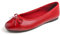 Feversole Damen Klasssische Ballerinas Lack Balerinaschuhe Flach Damenschuhe Rot Zehenkappe EU 38.5