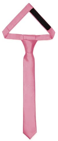 Ladeheid Cravate pour enfants pour garçons - Look élégant brillant, Pré-nouée avec une fermeture scratch, Parfaite pour les occasions spéciales - Cravate clip stylée TKS (31cm x 4cm, Rose)